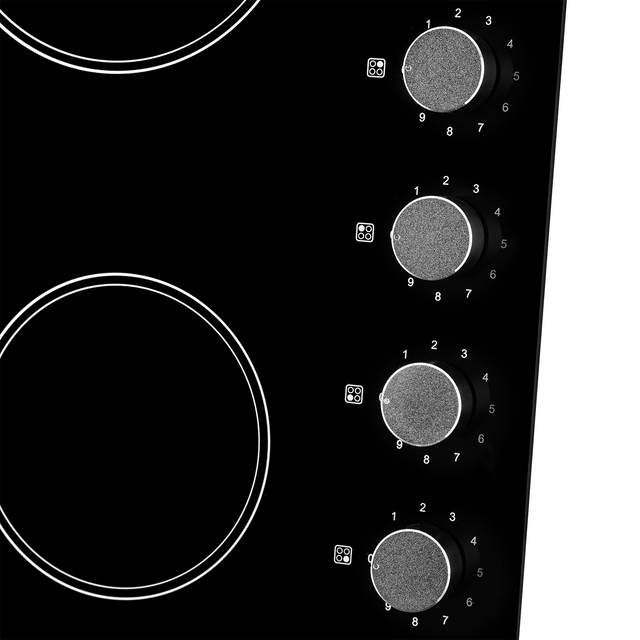SIA CERH62BL 60cm ceramic hob with knobs