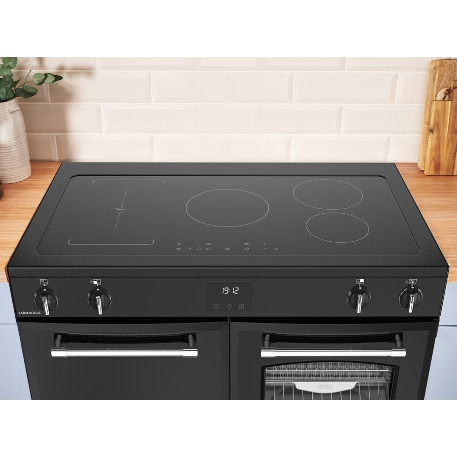 Belling Farmhouse FH90EIBLK 90cm Induction Range Cooker - Black