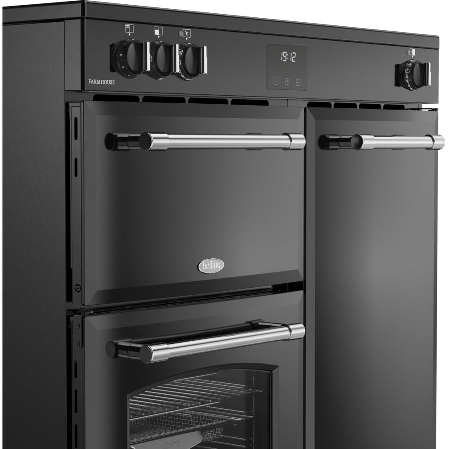 Belling Farmhouse FH90EIBLK 90cm Induction Range Cooker - Black