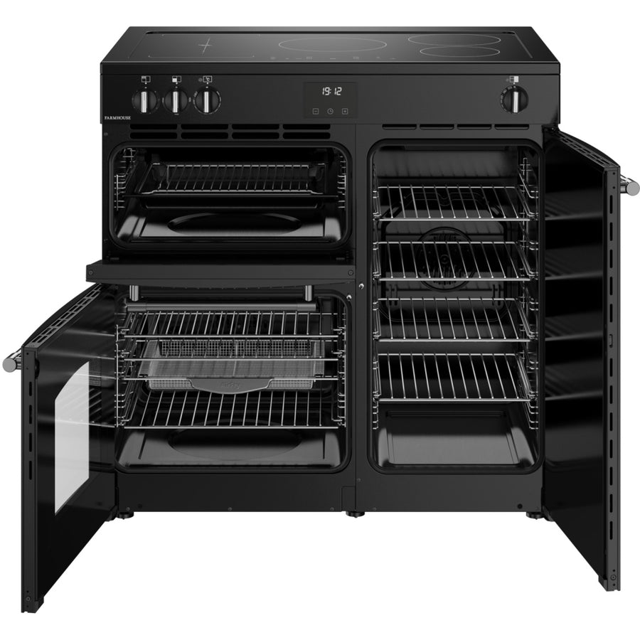 Belling Farmhouse FH90EIBLK 90cm Induction Range Cooker - Black