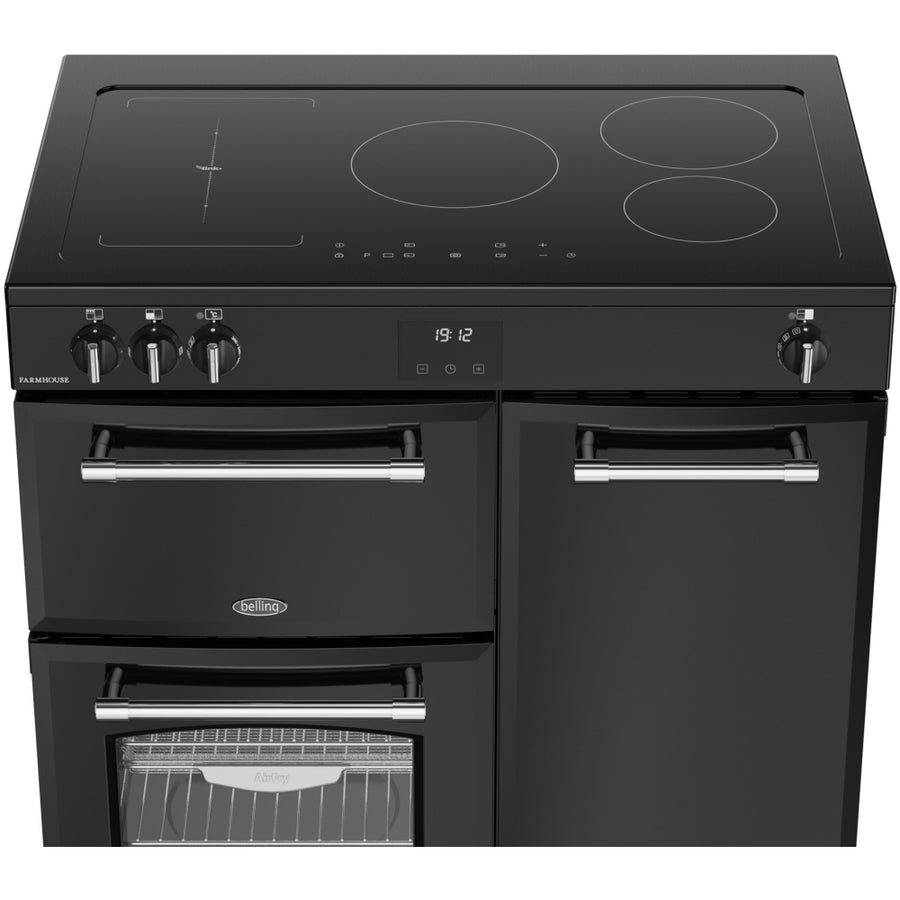 Belling Farmhouse FH90EIBLK 90cm Induction Range Cooker - Black