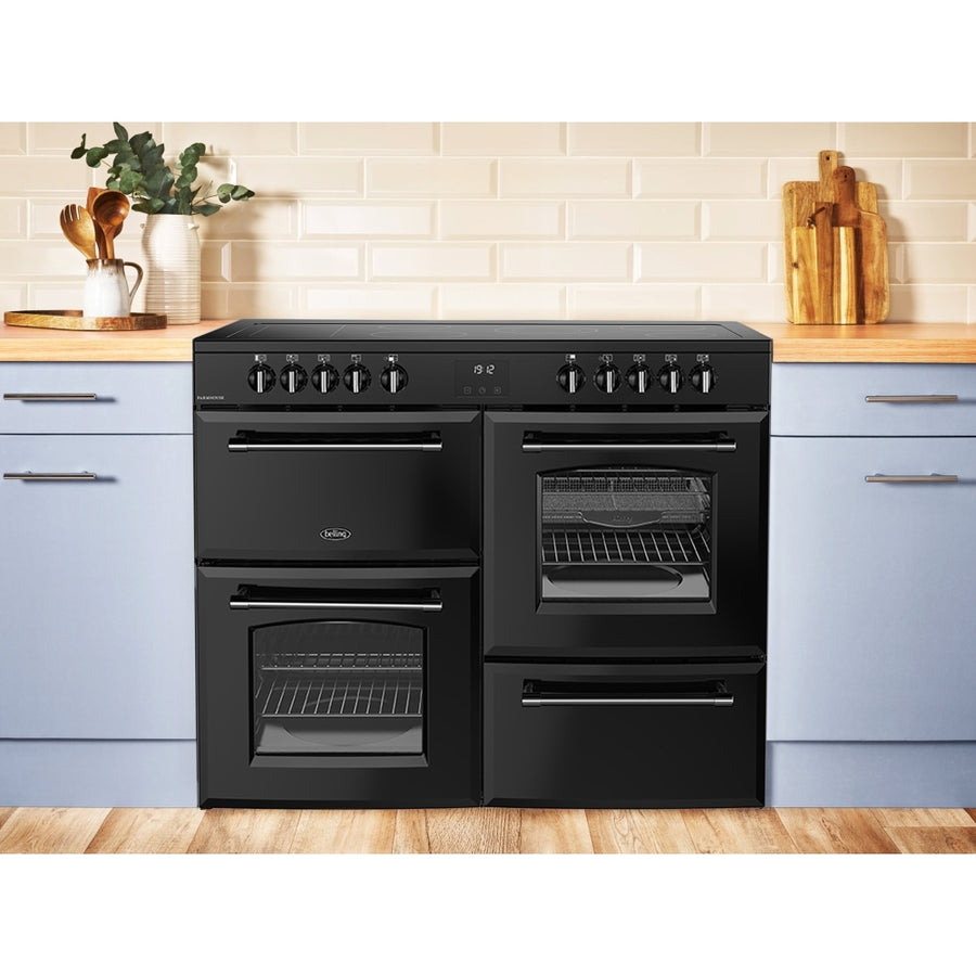 Belling Farmhouse FH100EIBK 100cm Electric Induction Range Cooker-Black