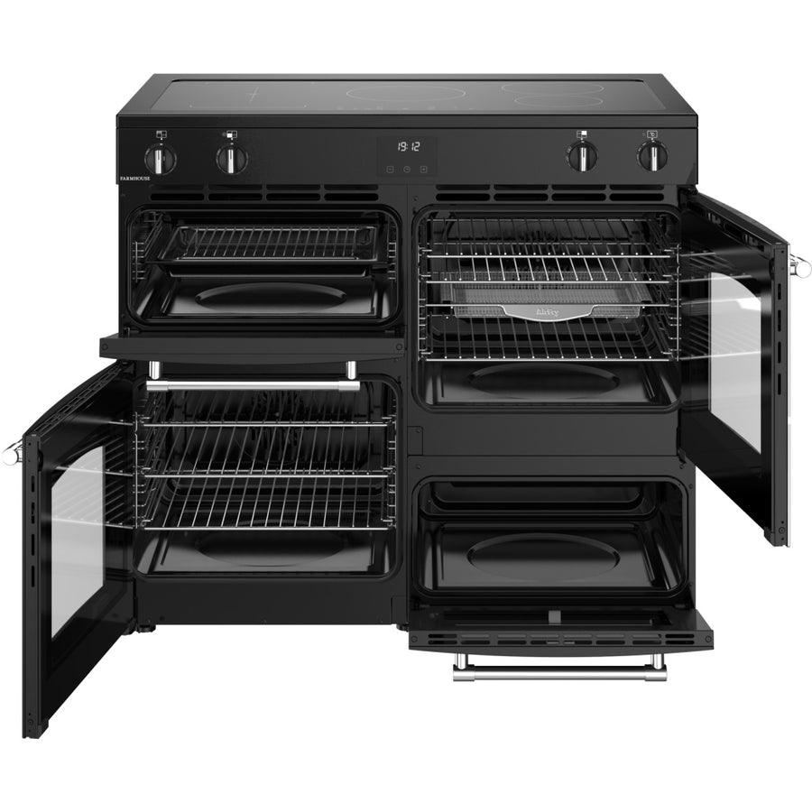 Belling Farmhouse FH100EIBK 100cm Electric Induction Range Cooker-Black