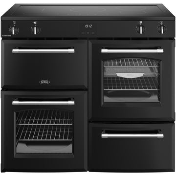 Belling Farmhouse FH100EIBK 100cm Electric Induction Range Cooker-Black