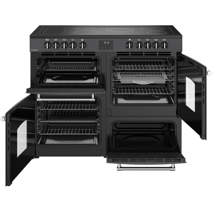 Belling Farmhouse FH110EANT 110cm Electric Ceramic Range Cooker-Anthracite [#1834]