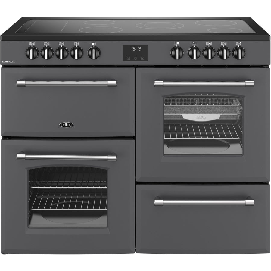 Belling Farmhouse FH110EANT 110cm Electric Ceramic Range Cooker-Anthracite [#1834]