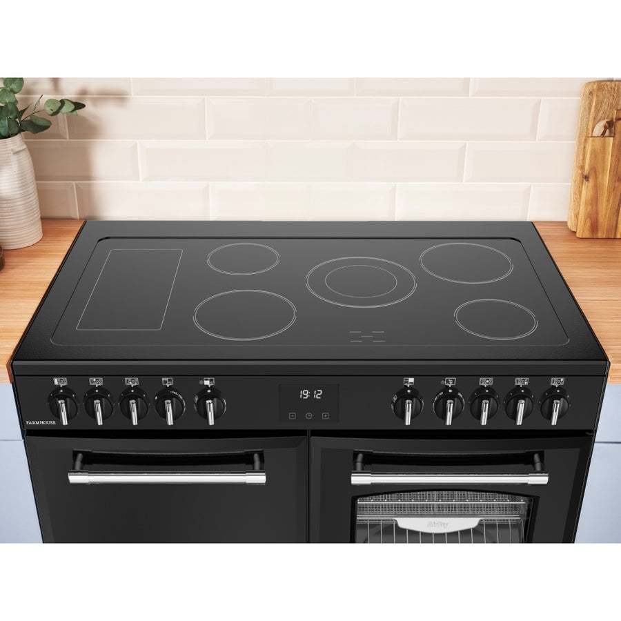 Belling Farmhouse FH110EBK 110cm Electric Ceramic Range Cooker-Black