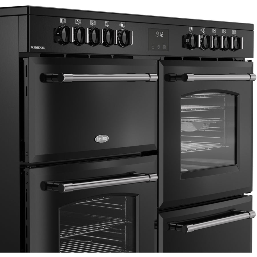 Belling Farmhouse FH110EBK 110cm Electric Ceramic Range Cooker-Black