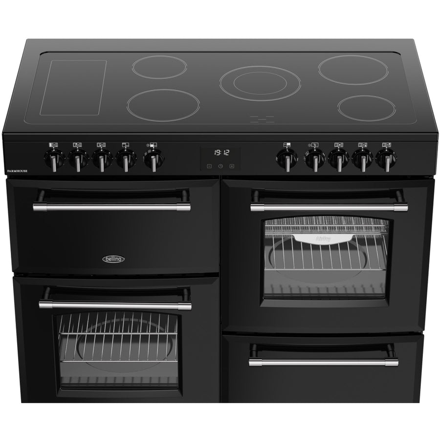 Belling Farmhouse FH110EBK 110cm Electric Ceramic Range Cooker-Black