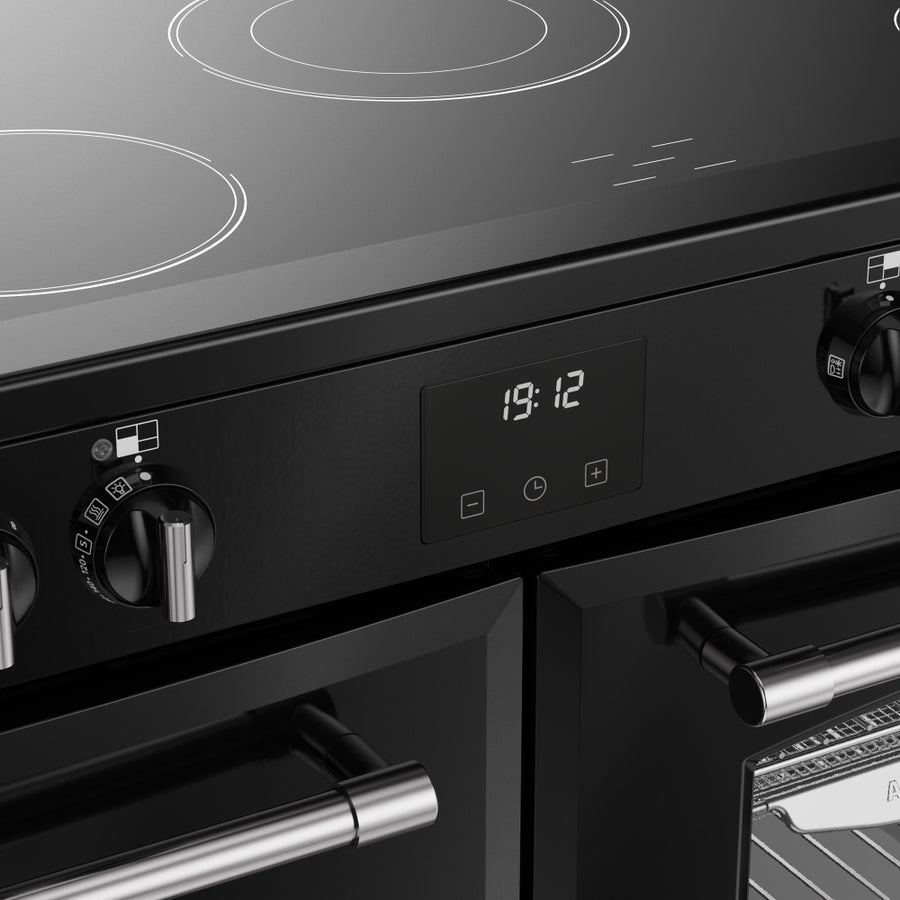 Belling Farmhouse FH110EBK 110cm Electric Ceramic Range Cooker-Black