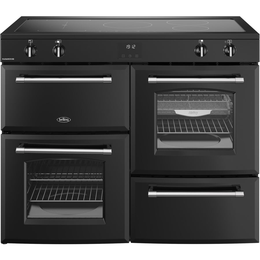 Belling Farmhouse FH110EIBK 110cm Electric Induction Range Cooker - Black