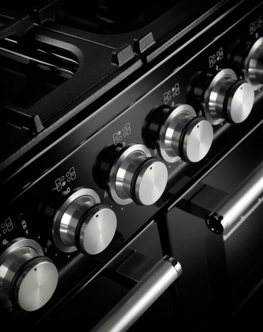 Rangemaster NEXSE110DFFCB/C 110cm Range Cooker Dual Fuel - Charcoal Black / Chrome