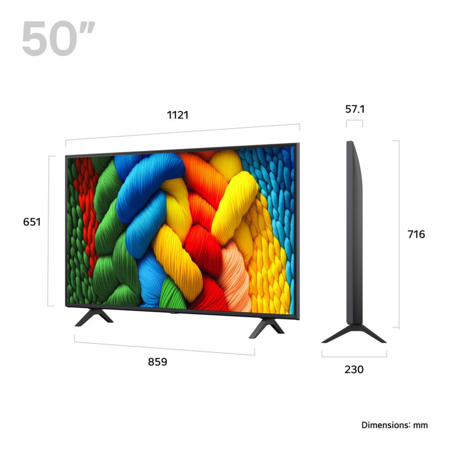 LG 50NANO80A6B 50'' 4K UHD HDR Nanocell TV