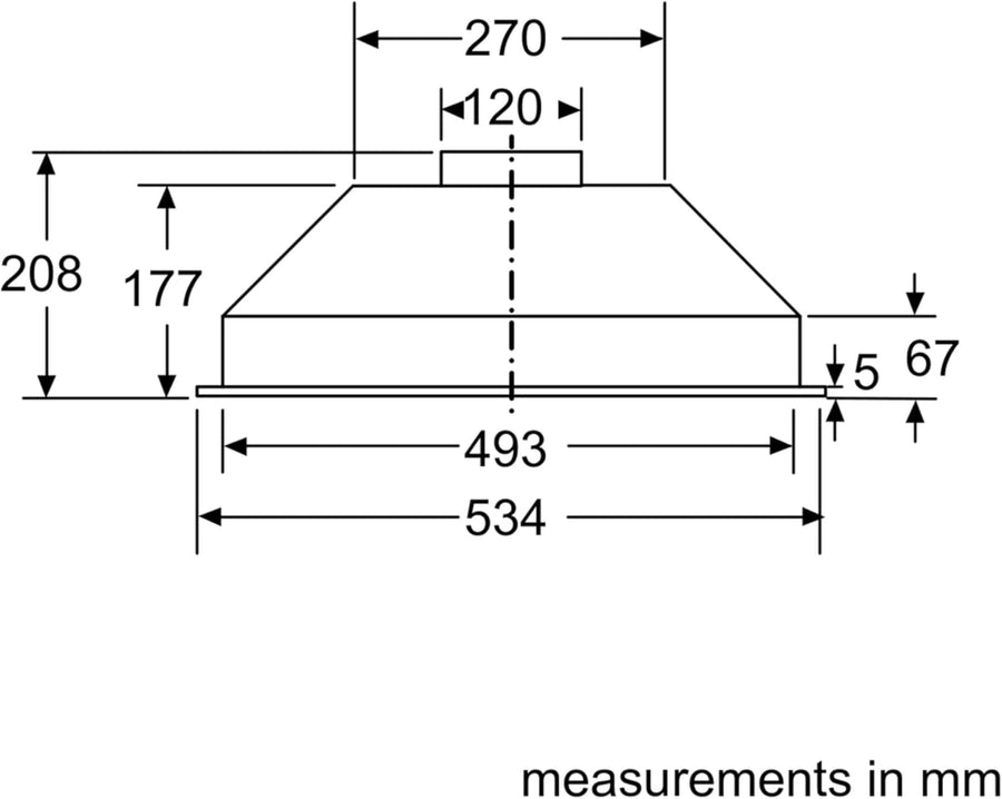 Bosch DLN53AA70B Series 2 Built-in Canopy Hood