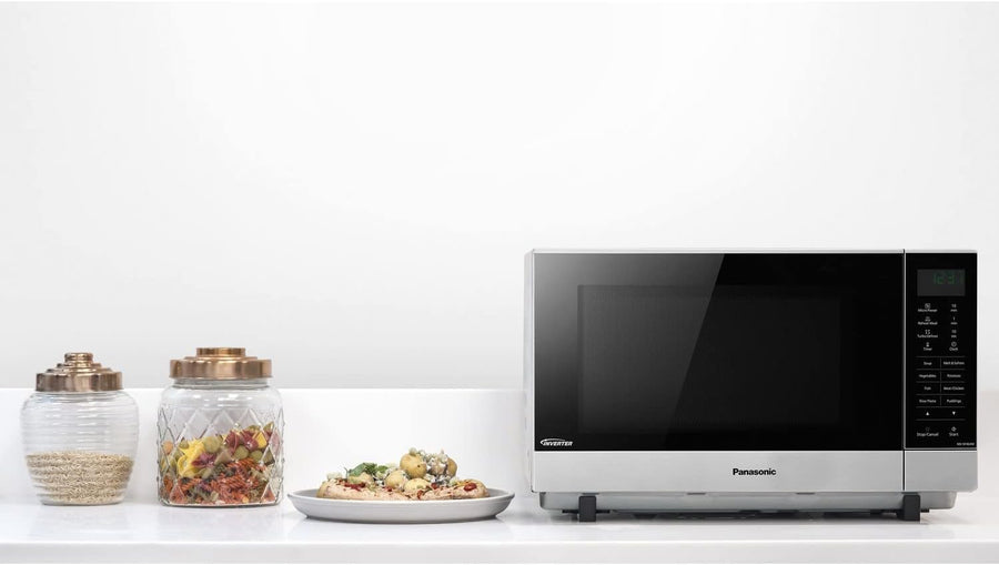 Panasonic NN-SF464MBPQ Flatbed Freestanding Microwave, Silver