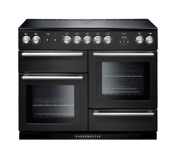 Rangemaster NEX110EICB/C Nexus 110cm Electric Range Cooker with Induction Hob - Charcoal Black & Chrome