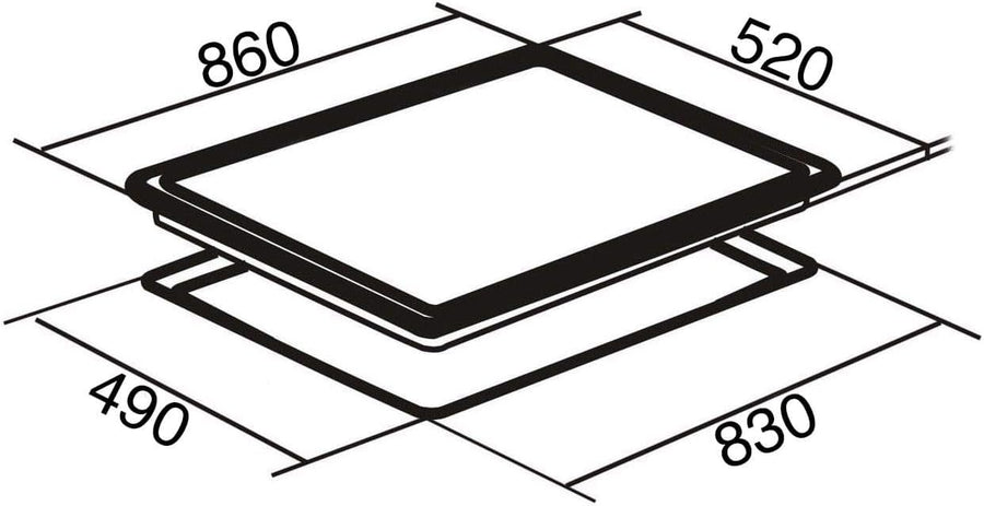 SIA CERH90BL 90cm 5 zone Ceramic Hob