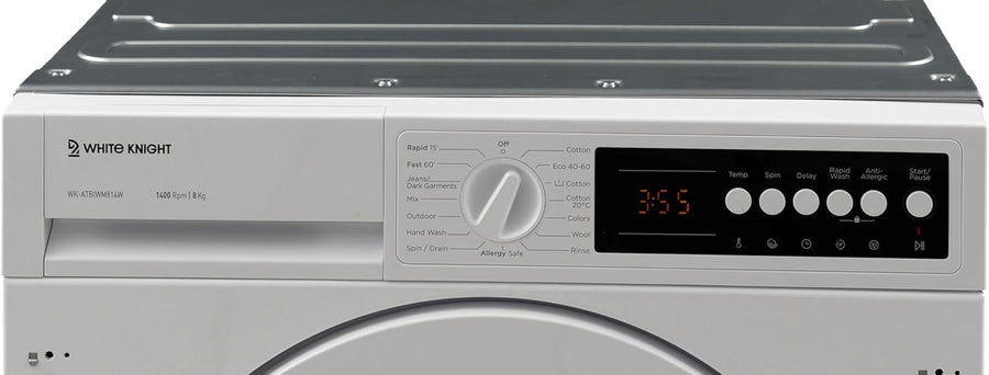 White Knight ATBIWM814W 8kg 1400rpm Integrated Washing Machine