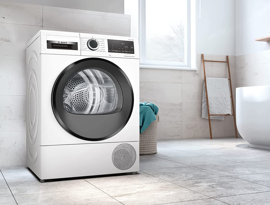 Bosch Series 6 WQG24509GB 9Kg Heat Pump Tumble Dryer - White [Free 5-year parts & labour guarantee]