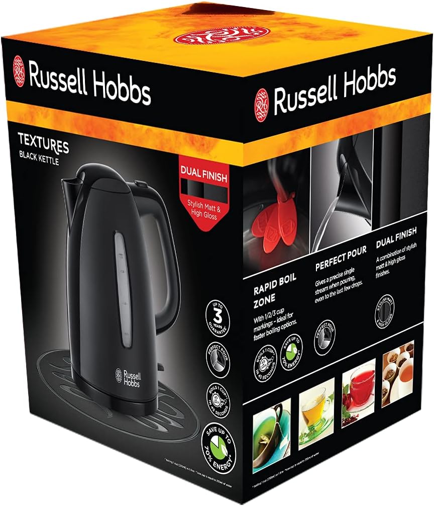 Russell Hobbs 21271 Textures Black plastic kettle