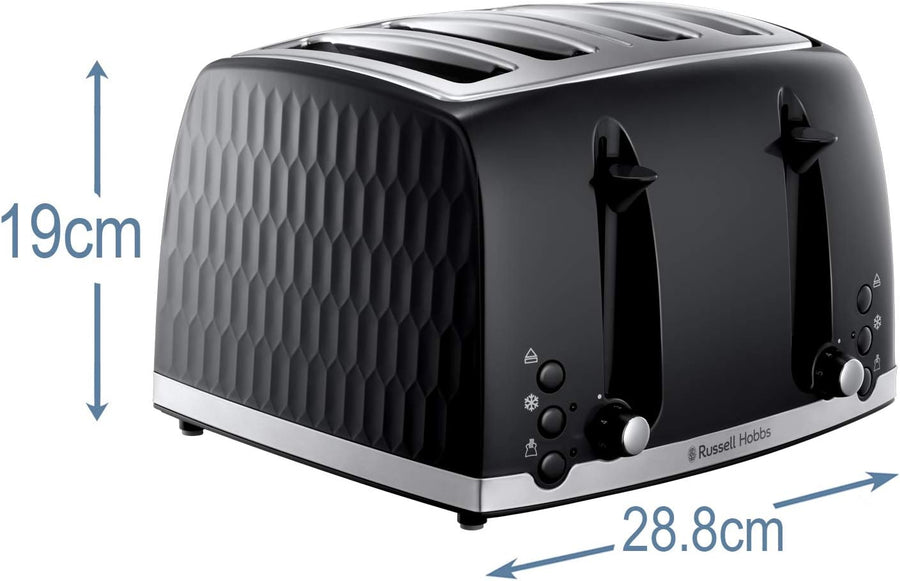 Russell Hobbs 26071 Honeycomb 4-slice toaster - Black