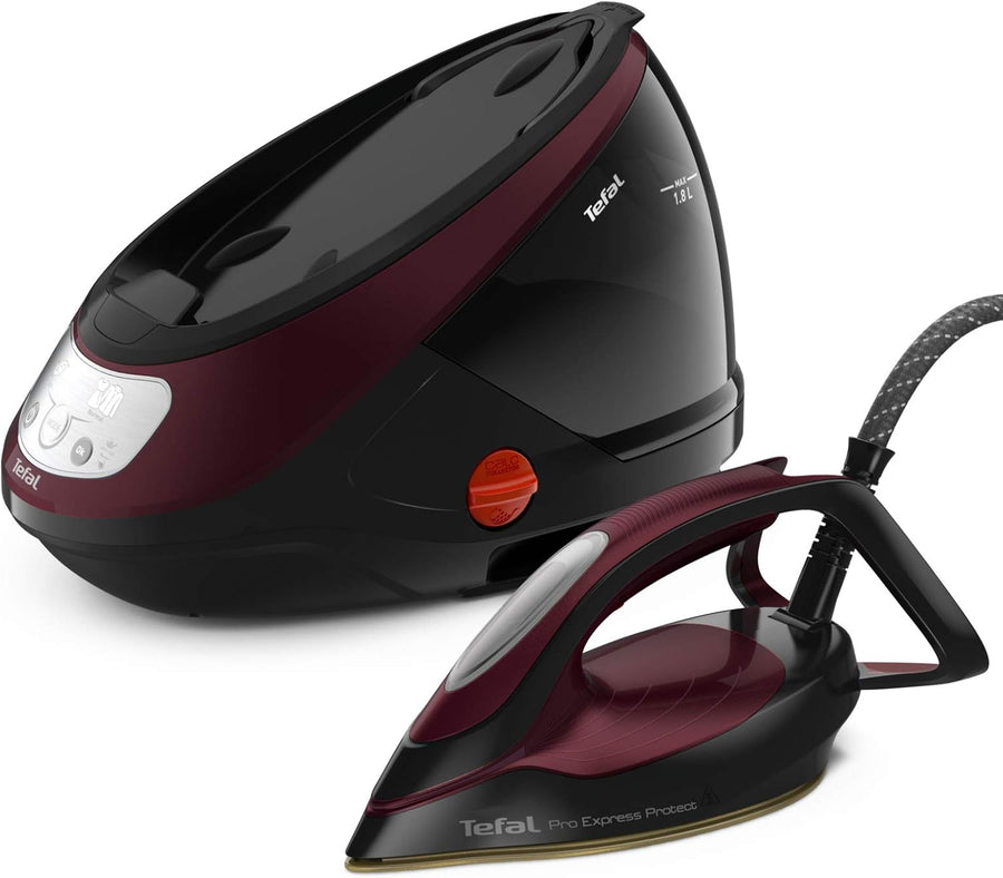 TEFAL Tefal Pro Express Protect GV9230 High Pressure Steam Generator Iron / Black & Burgundy