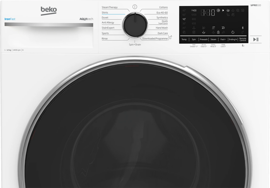Beko B5W1241AW 12kg 1400 Spin AquaTech Washing Machine
