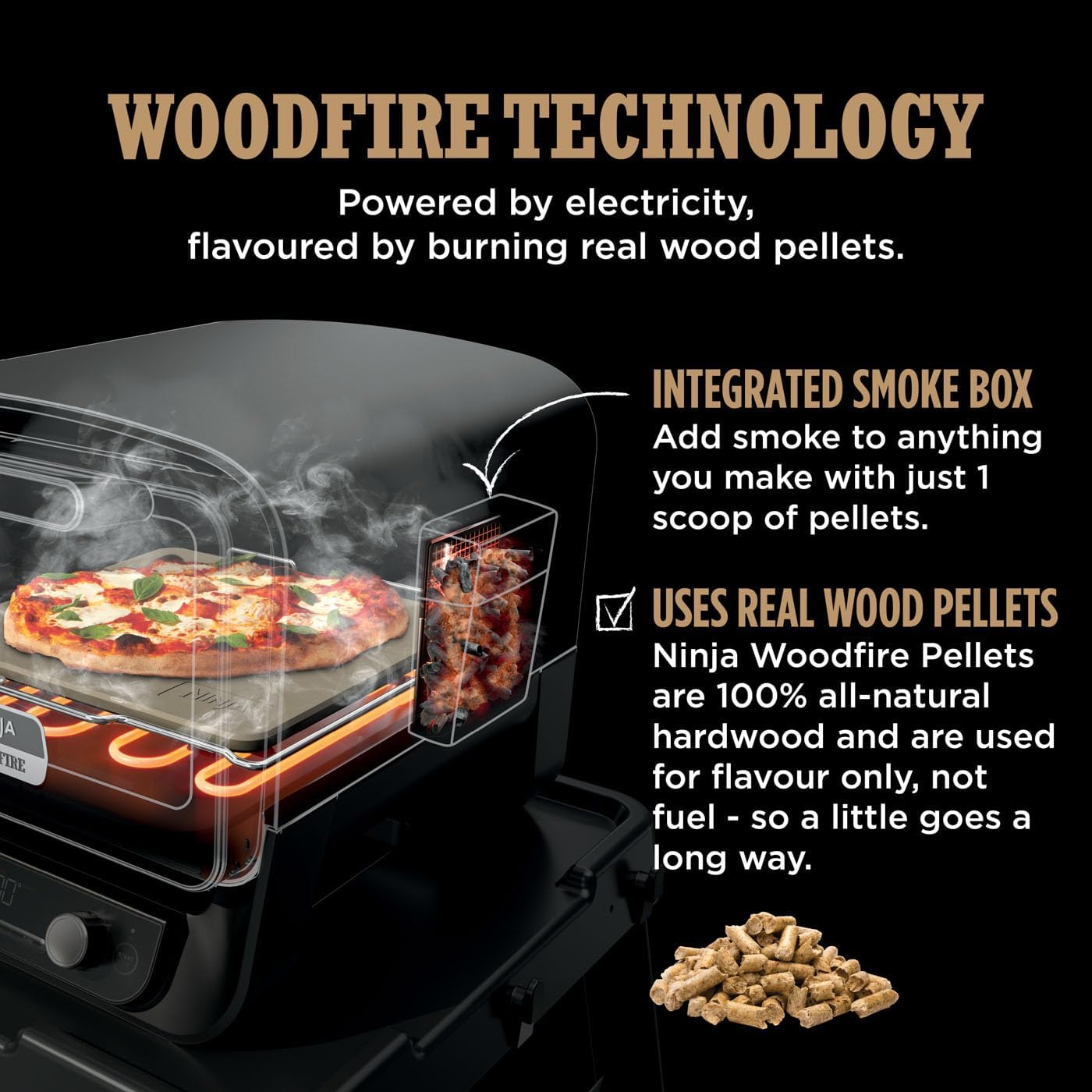 Ninja OO101UK Woodfire outdoor oven, Artisan Pizza maker and BBQ