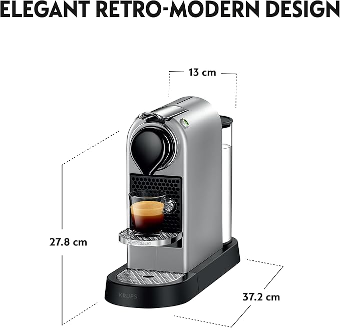 Krups Nespresso XN741B40 Citiz Coffee Machine - Silver