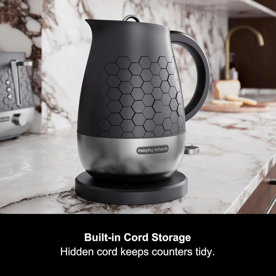 Morph Richards 103020 Cassini Jug Kettle - Black & Silver