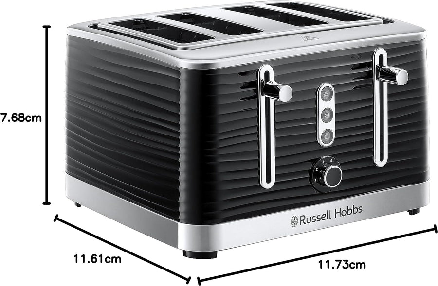 Russell Hobbs 24381 Black Inspire High Gloss 4 Slice Toaster