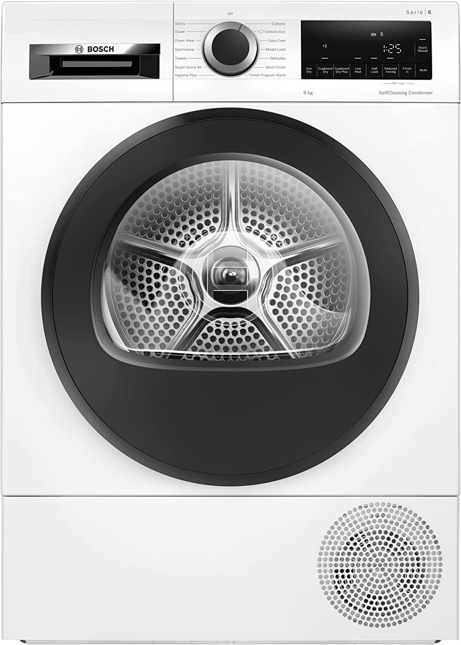 Bosch Series 6 WQG24509GB 9Kg Heat Pump Tumble Dryer - White [Free 5-year parts & labour guarantee]