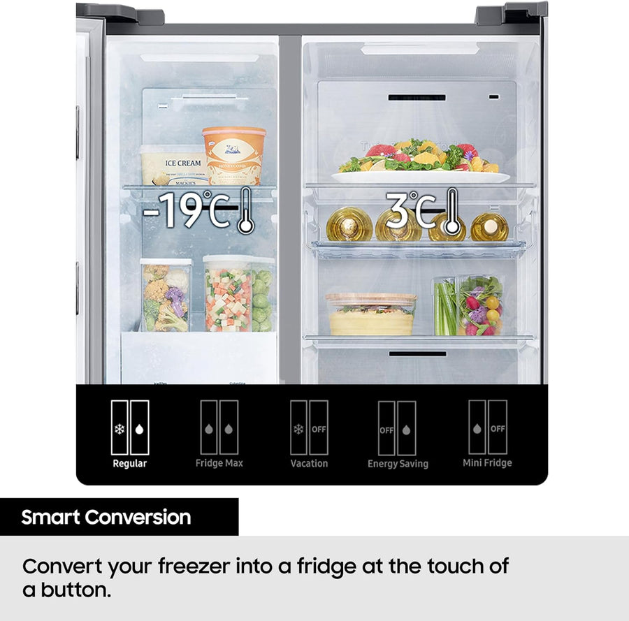 Samsung RS68A884CSL Series 8 Metal Back Plumbed American Fridge Freezer - Silver [Free 5-year parts & labour guarantee]