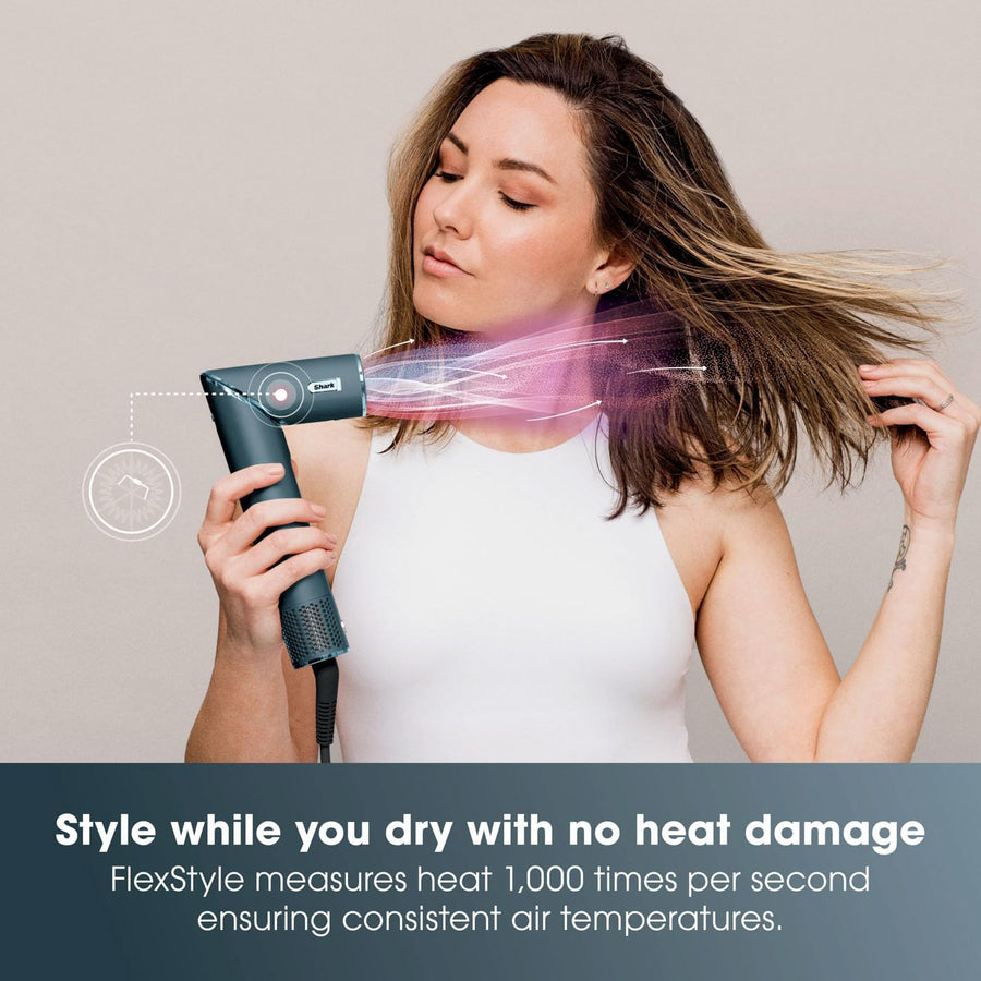 Shark HD450TLUK FlexStyle 5-in-1 Air Styler & Hair Dryer with Storage Bag - Teal