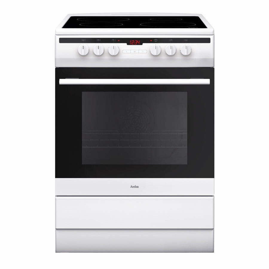 Amica 608CE2TAW 60cm Single Cavity Cooker - White