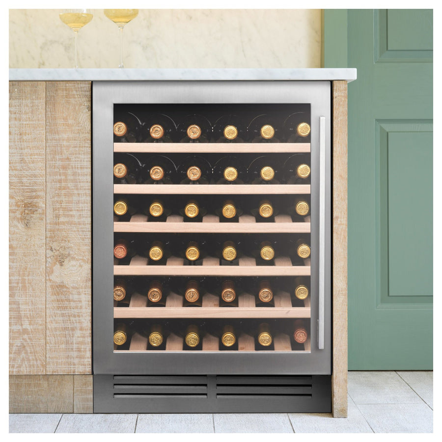 Caple WI6142 60cm Built-In Undercounter Single Zone Wine Cooler - Stainless steel