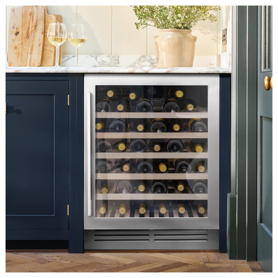 Caple WI6142 60cm Built-In Undercounter Single Zone Wine Cooler - Stainless steel