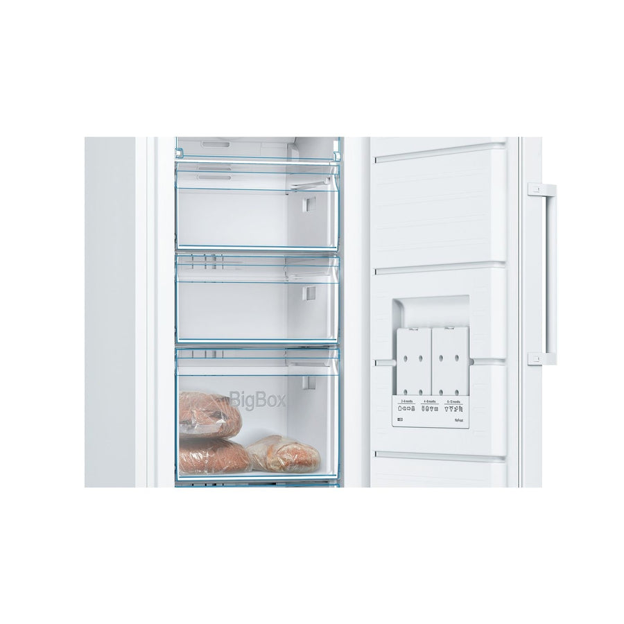 Bosch GSN29VWEVG Series 4 Frost Free Upright Freezer - White [Free 5-year parts & labour guarantee]
