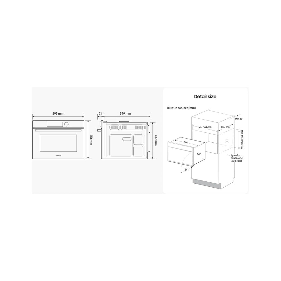 Samsung Series 4 NQ5B4553FBS Built In Smart Combination Microwave Oven [5 Year Parts & Labour Warranty]