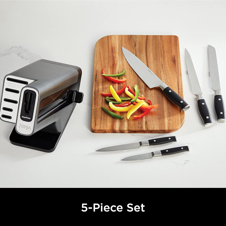 Ninja K32005UK StaySharp Knife Block with Integrated Sharpener – 5-Piece Set