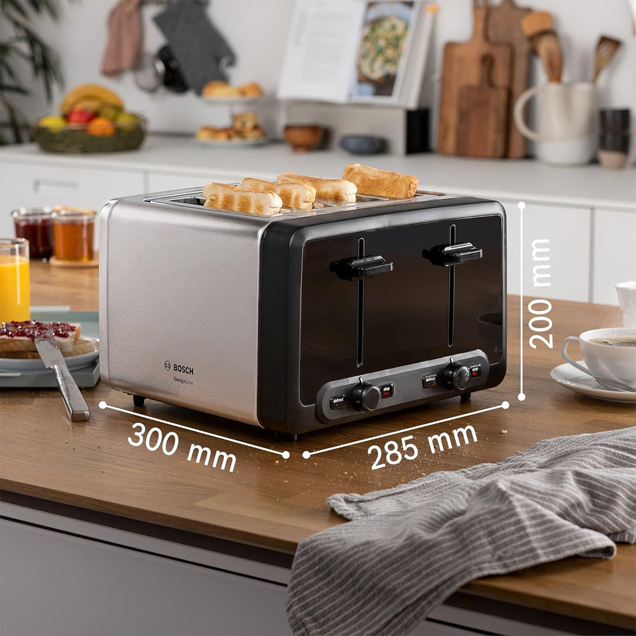 Bosch TAT4P440GB DesignLine 4-slice Stainless steel Toaster