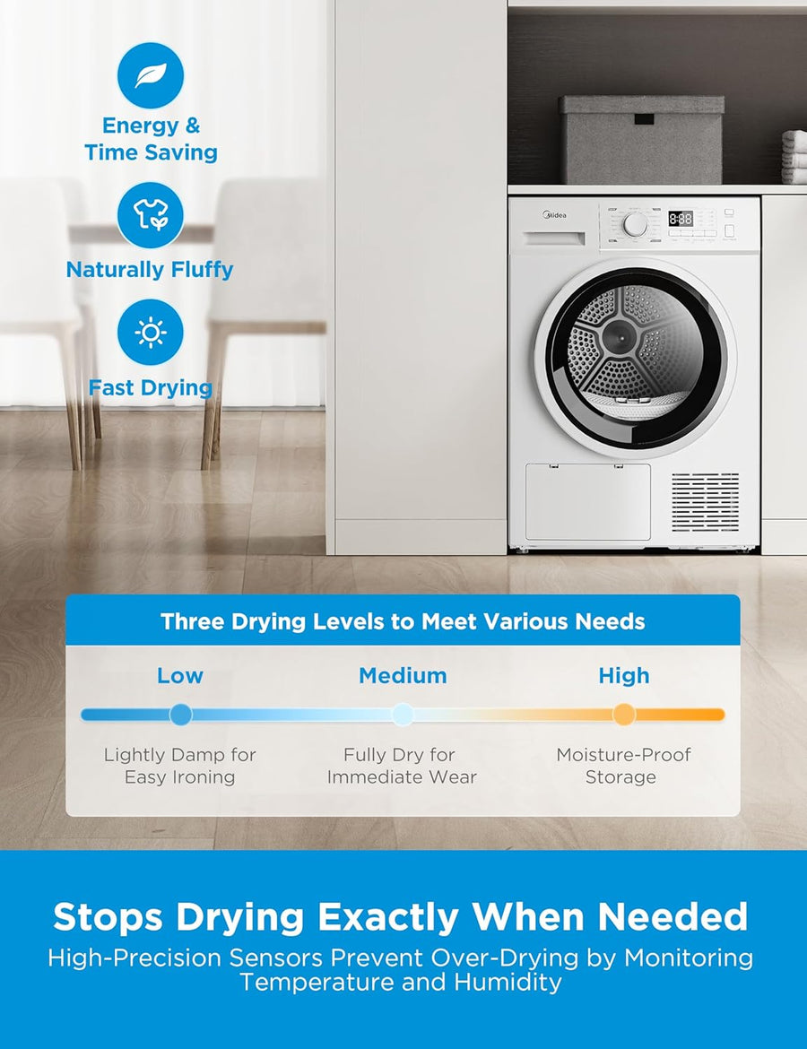 Midea MDG09EH80/1 8kg Heat pump tumble dryer - White