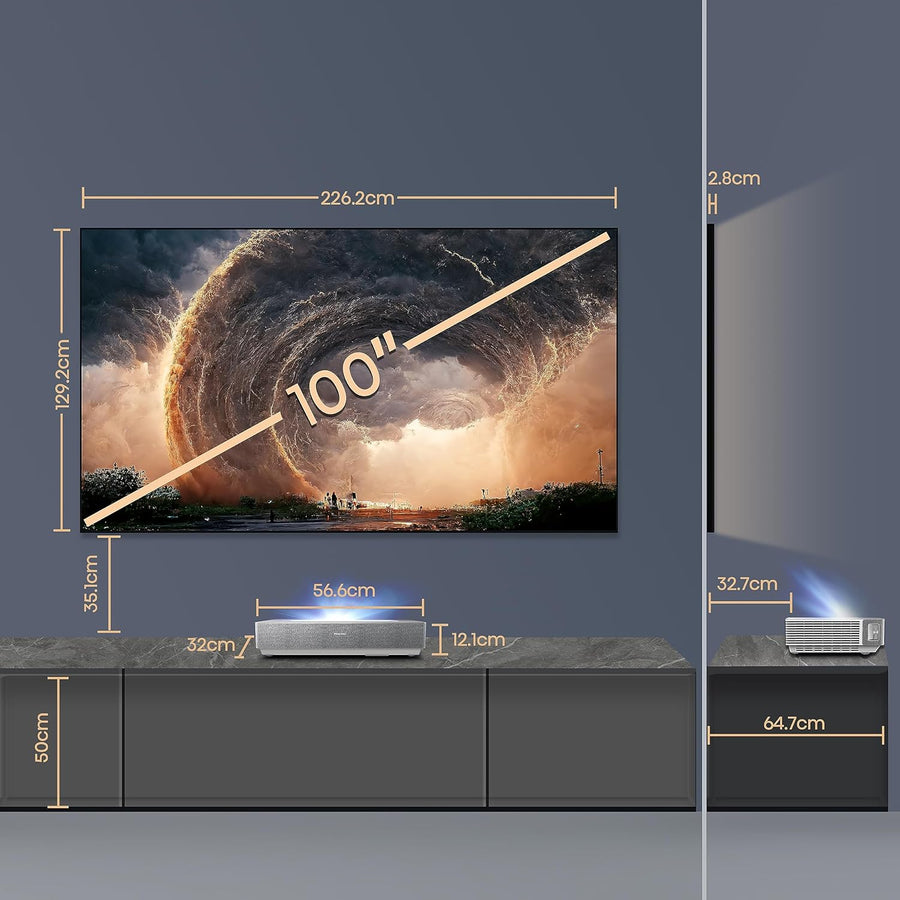 Hisense 100L5HTUKD 100'' 4K Ultra HD HDR Laser TV with Included screen