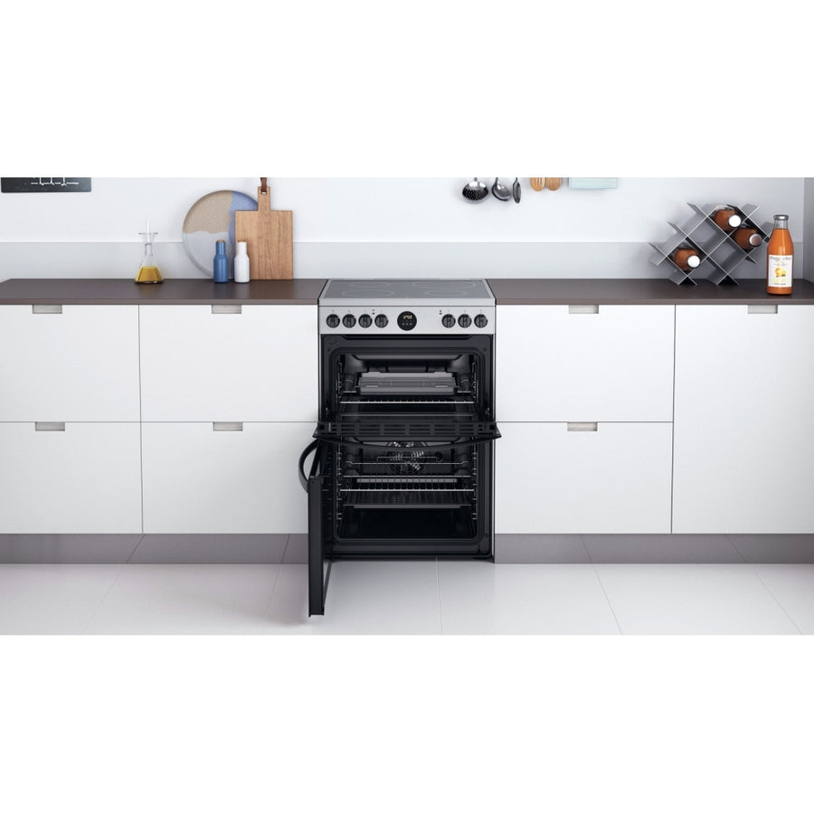Indesit ID67V9HCX 60cm Electric Ceramic Cooker - Silver