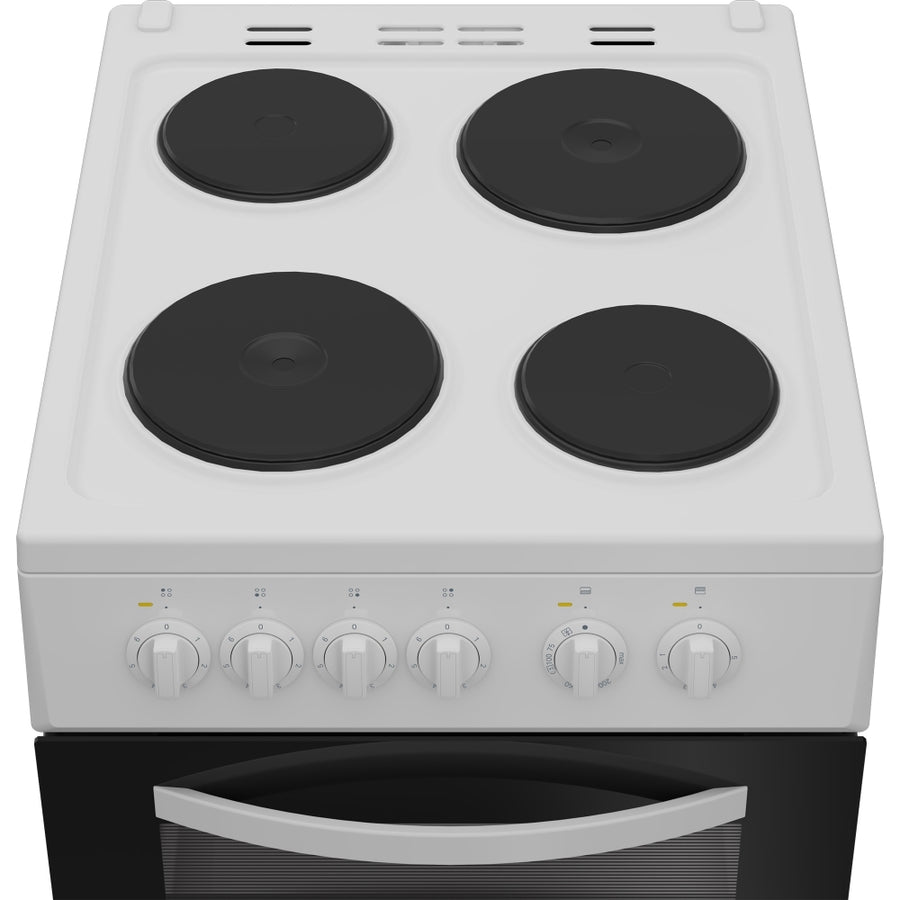 Indesit ITE5EMW 50cm solid plate electric cooker - white