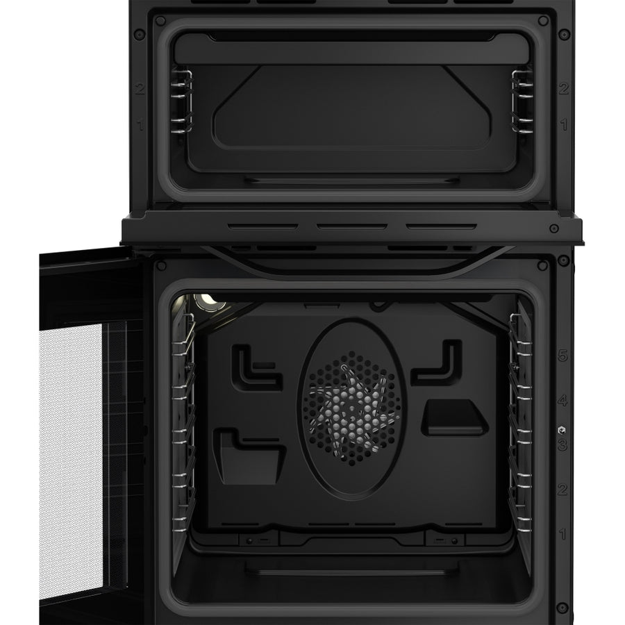 Hotpoint HTE5VCB 50cm Double Oven Electric Cooker With Ceramic Hob - Black