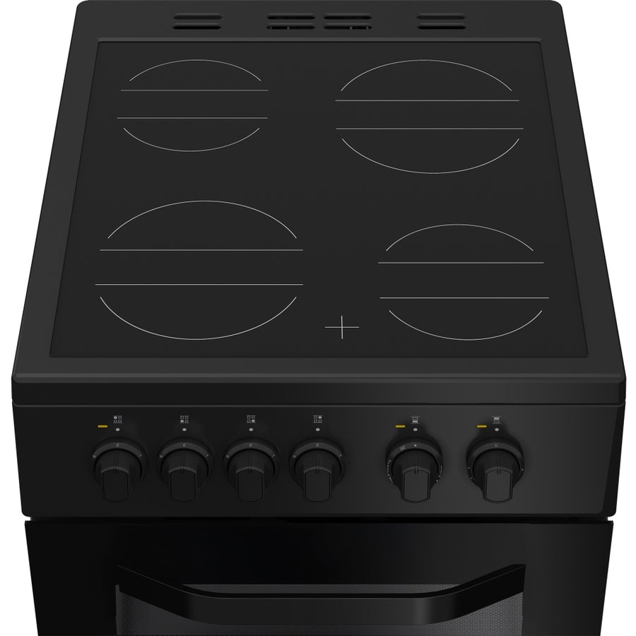 Hotpoint HTE5VCB 50cm Double Oven Electric Cooker With Ceramic Hob - Black