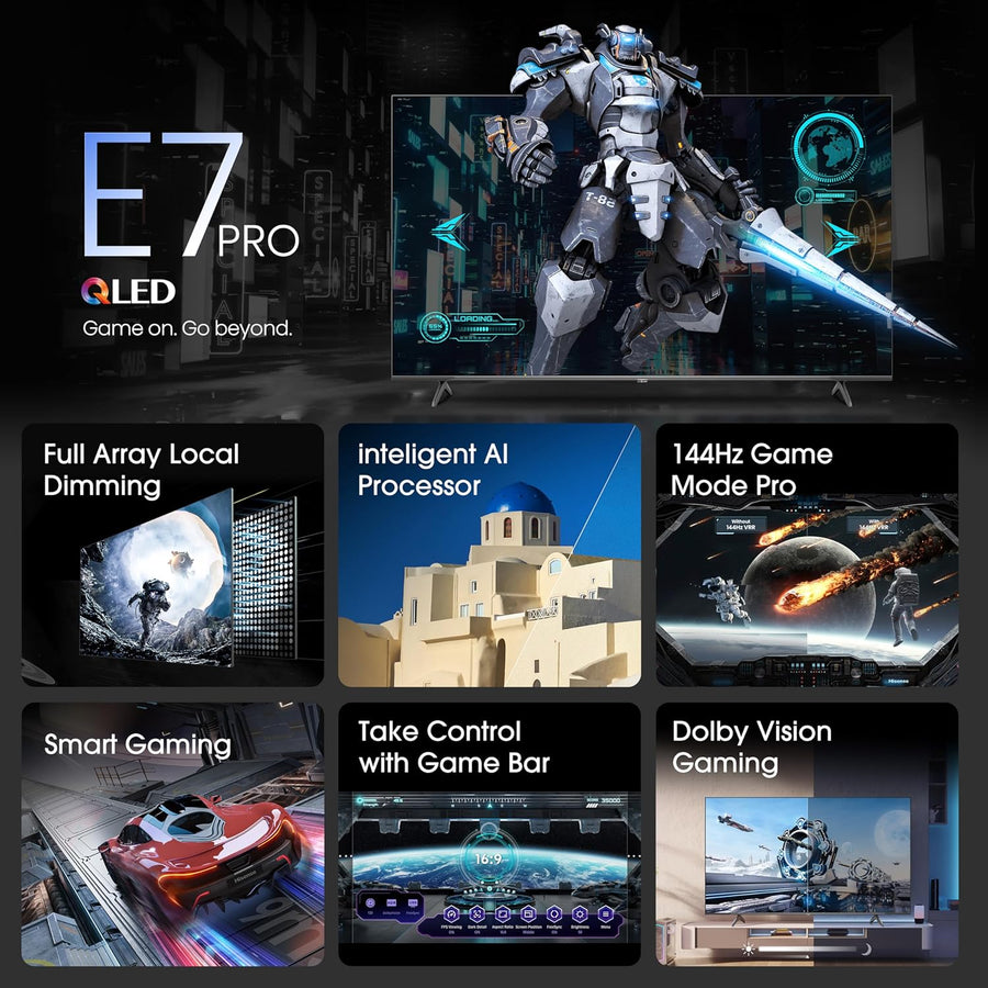 Hisense 100E7NQTUK PRO 100'' QLED HDR UHD 4K Smart TV