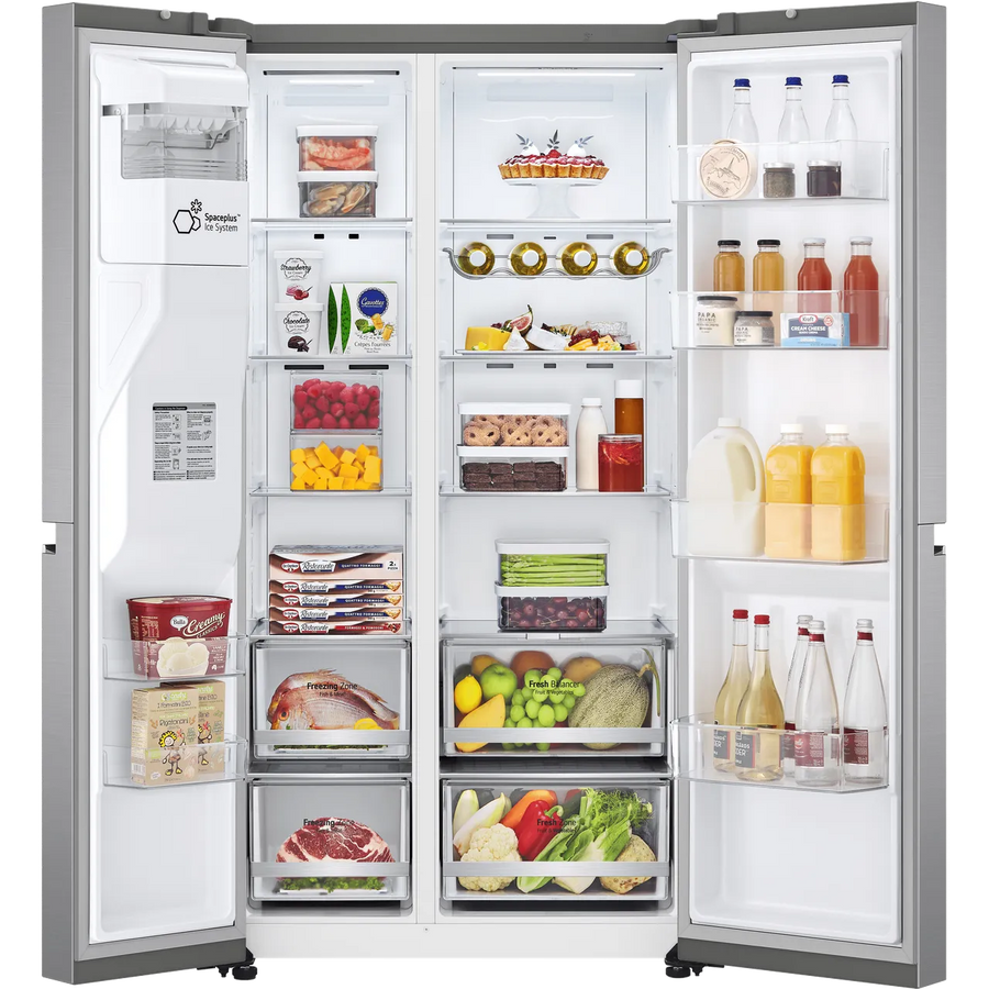 LG GSLA80PZLD Plumbed ice & water American style Fridge Freezer - Shiny Steel - [New Energy Efficient Model]