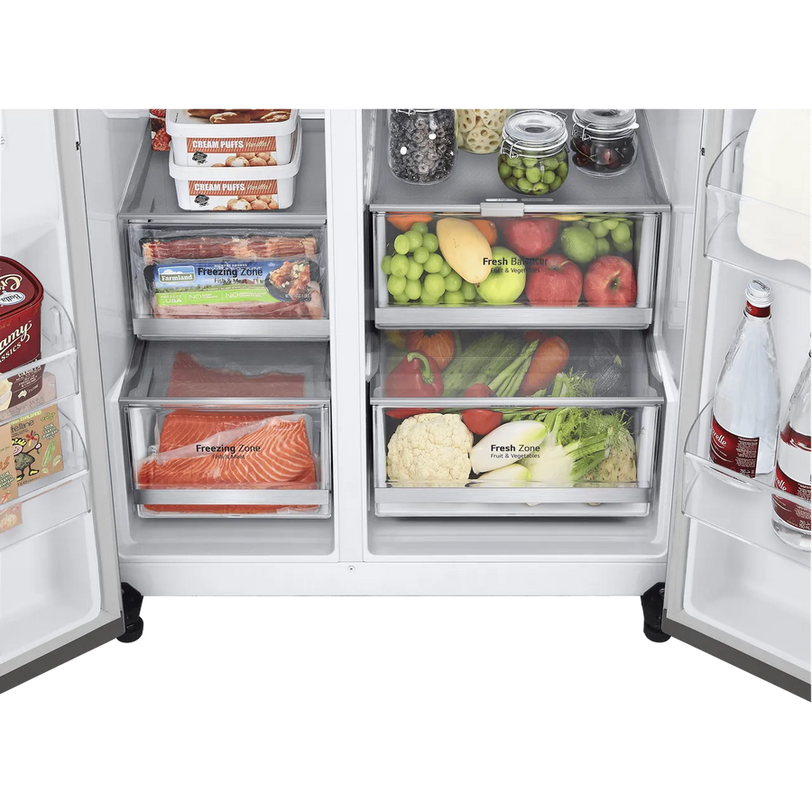 LG GSLA80PZLD Plumbed ice & water American style Fridge Freezer - Shiny Steel - [New Energy Efficient Model]